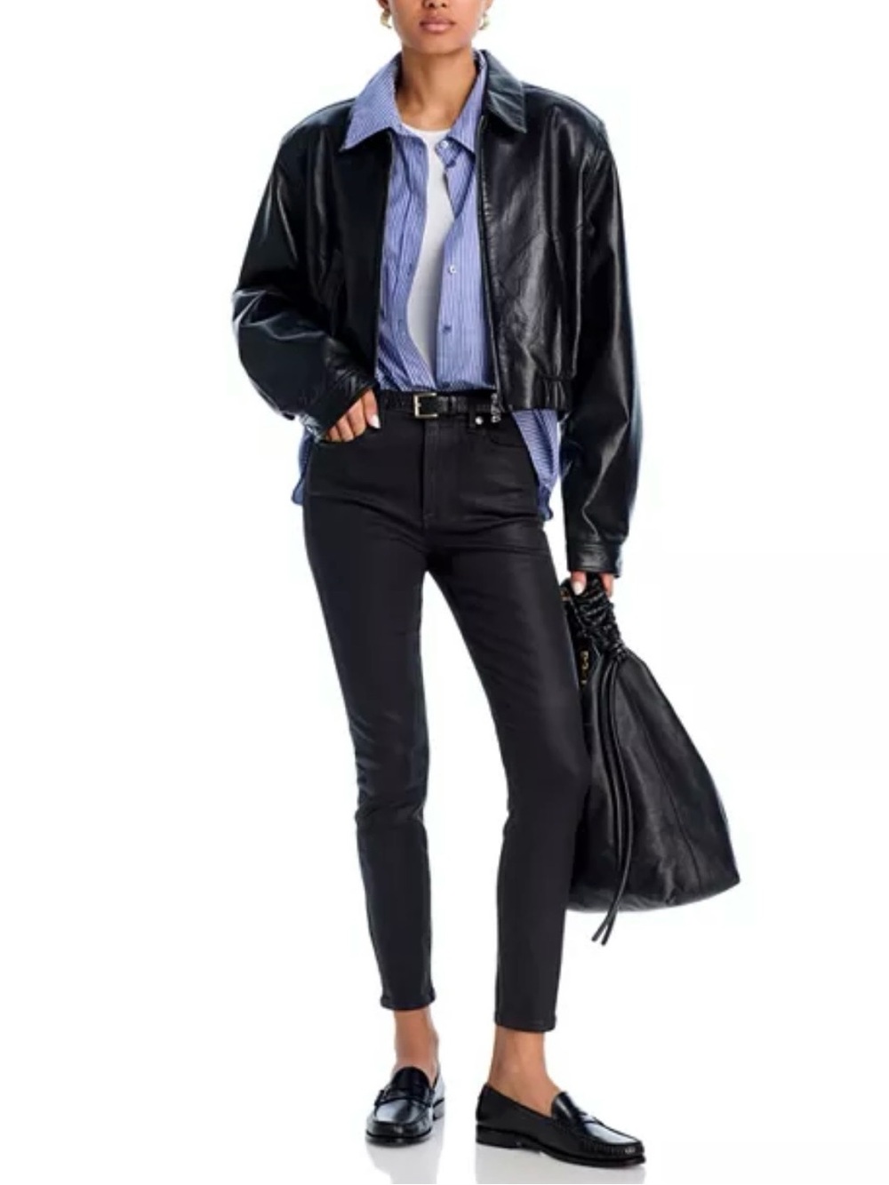 FRAME
× Alix Earle The Alix High Rise Skinny Jeans in Black Coat
